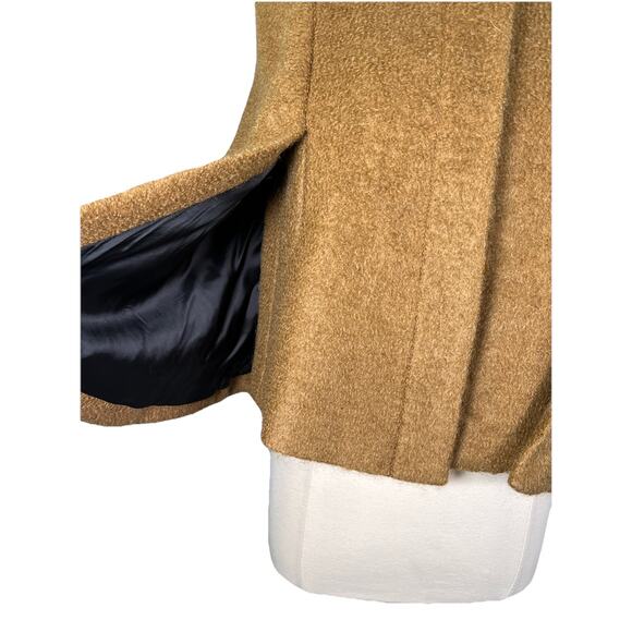 Zara Women's Camel Ochre Mohair Blend Cape Cropped Jacket Size Medium - Picture 7 of 12